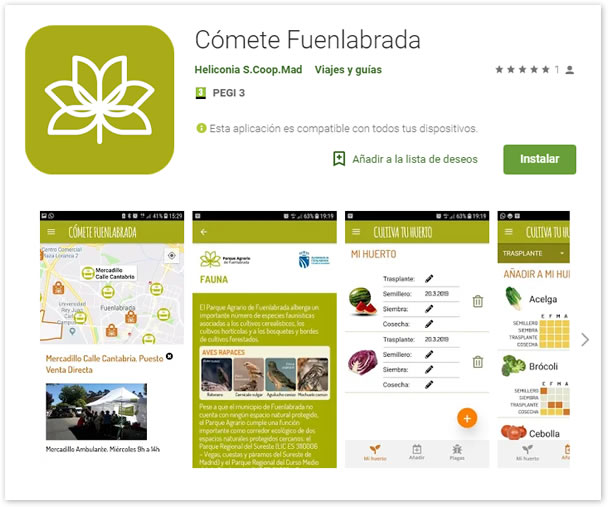 App Parque Agrario Fuenlabrada BioatlasApp Grupo heliconia