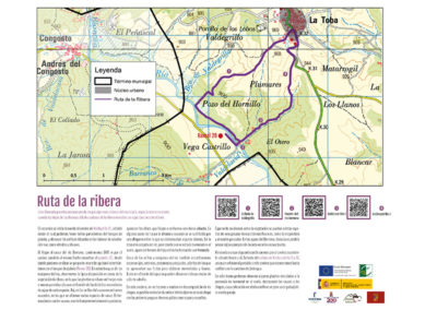 Señalizacion paneles informativos ruta-medioambiental La Ribera, La Toba, Guadalajara